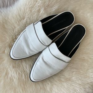 Rebecca Minkoff genuine leather white mules/backless loafers